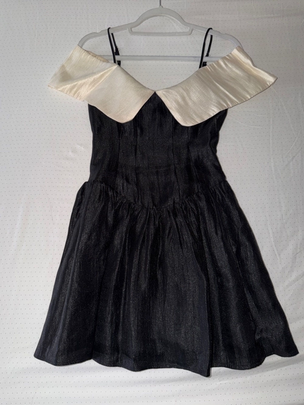 Black & Cream Spaghetti Strap Dress